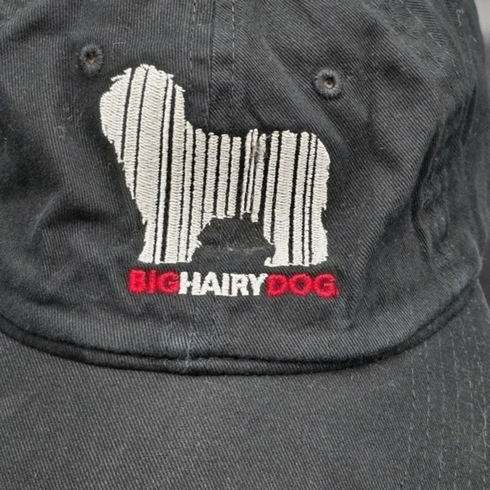 Otto Big Hairy Dog Black Red Embroidered Baseball Cap Hat 22-688 Adjustable OSFM